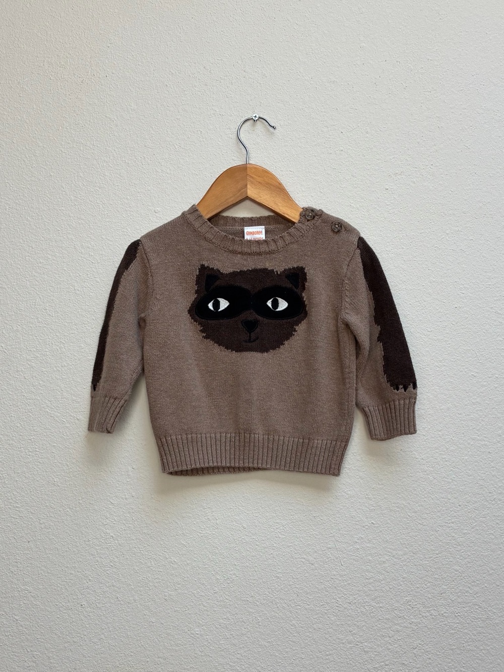 Gymboree Brown Raccoon Knit Sweater